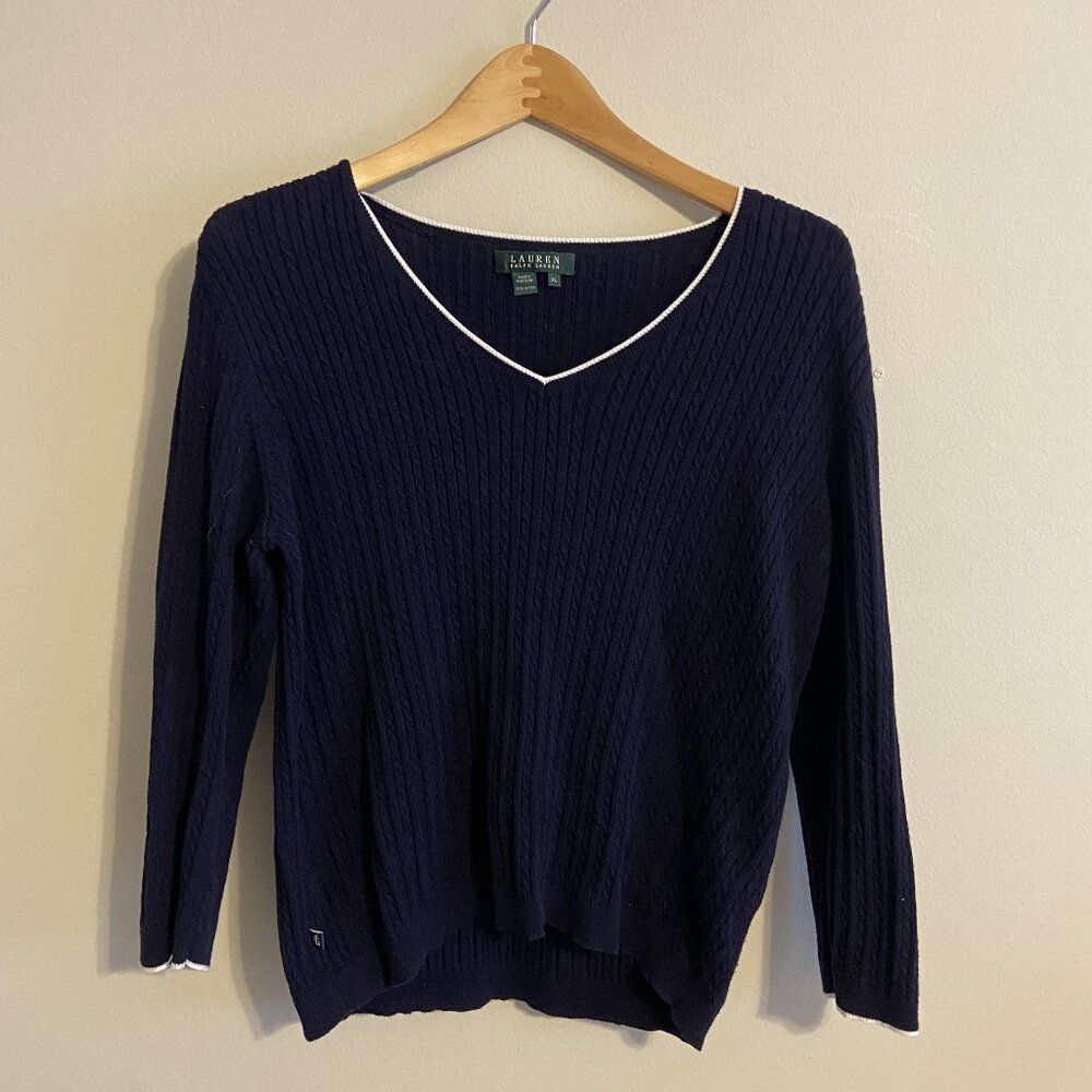 Navy Blue Cotton Sweater